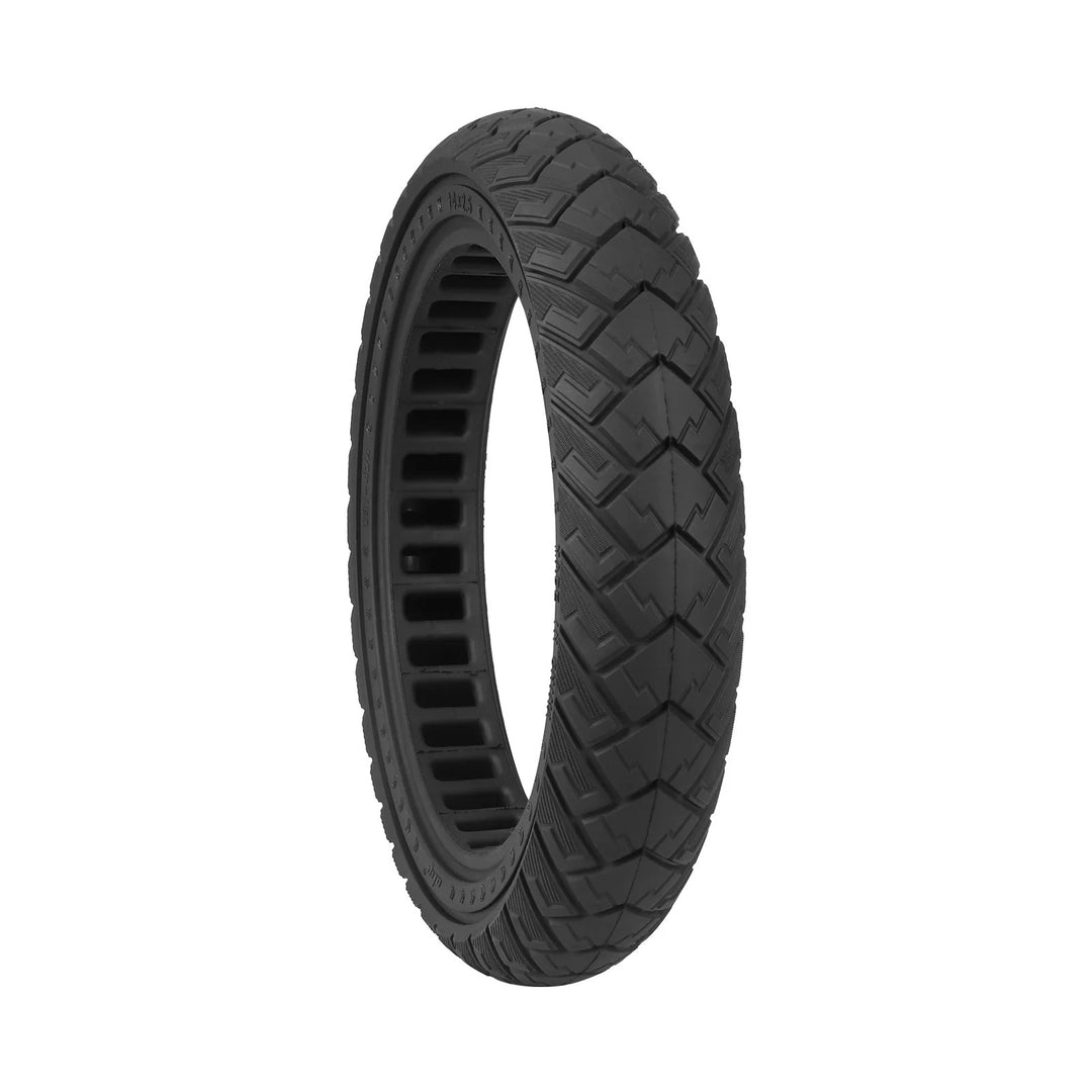 Front view of ULIP 14x2.5 puncture-proof honeycomb tyre with road tread.
