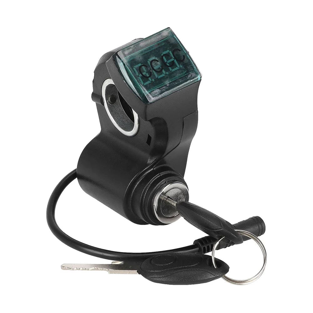Voltmeter / Key Lock with Digital Display for Electric Scooters (Various wiring/plug options)