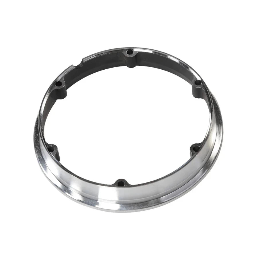 Angled rear view of VSETT 9 motor hub rim with machined edges.
