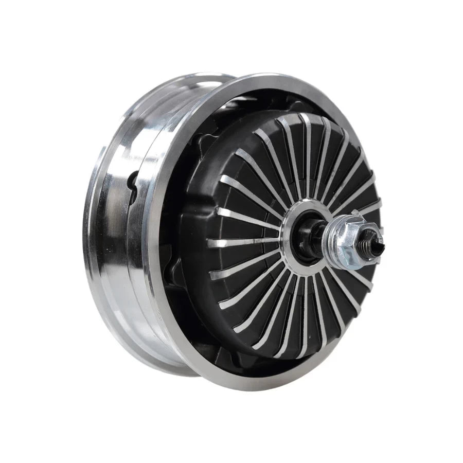VSETT 9/VSETT 9+ motor hub ring installed on electric scooter motor assembly.