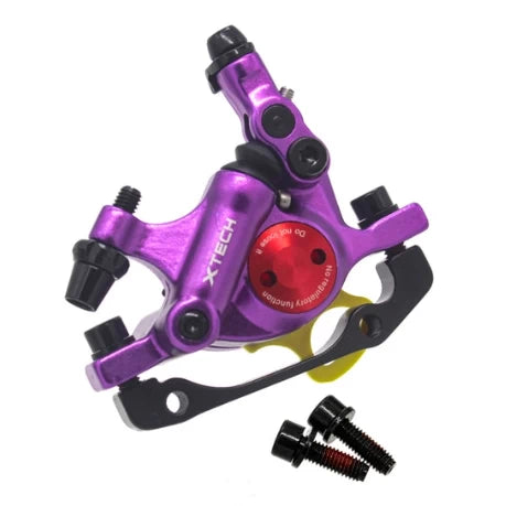 Purple Xtech Zoom HB-100 hydraulic brake caliper, precision braking for e-scooters.