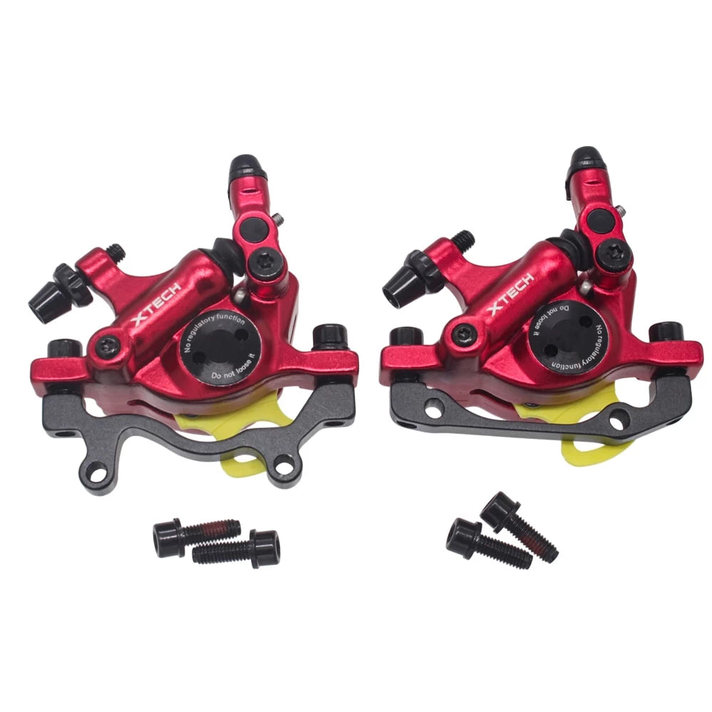 Xtech Zoom HB-100 red brake callipers front and rear pair, compatible with electric scooters and bikes.