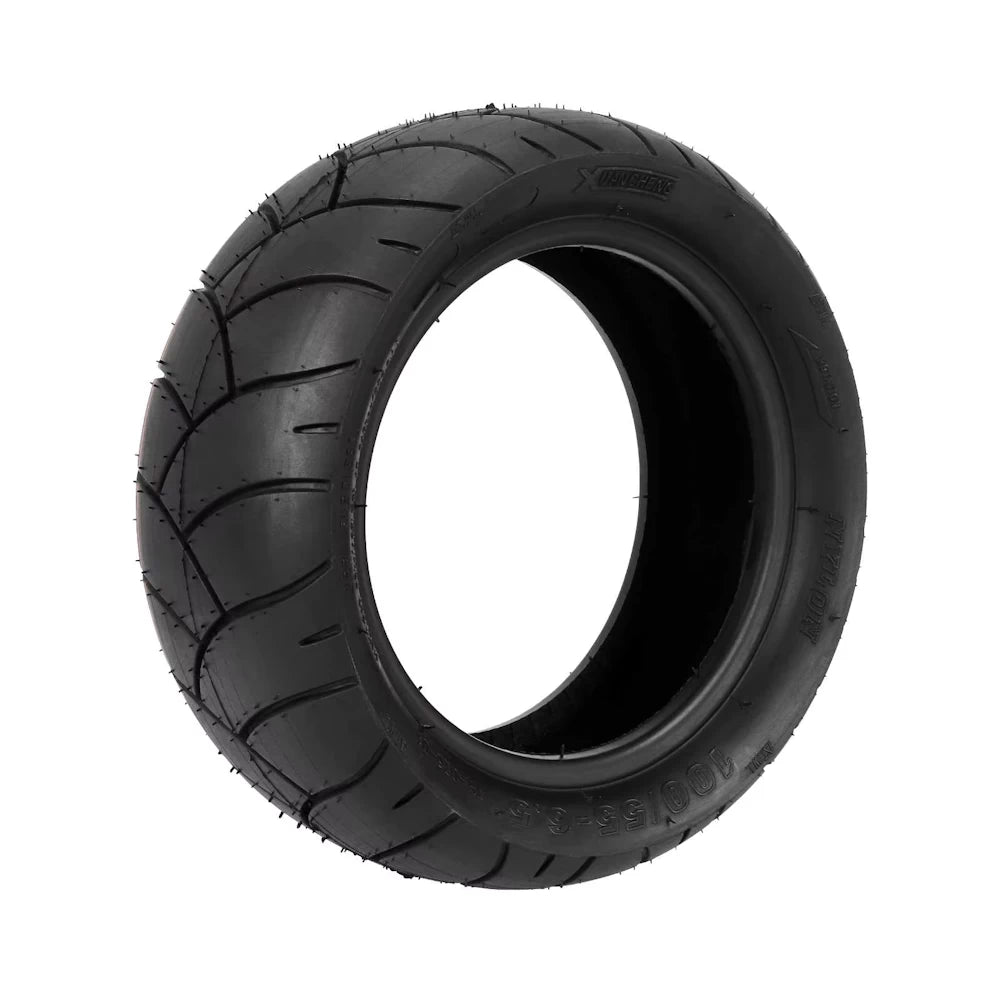 Rear view of Xuancheng 100/55-6.5 road tyre showing smooth rounded shoulder and premium rubber compound design.