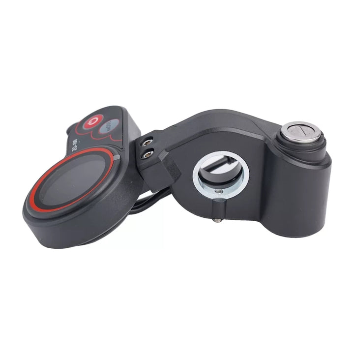 ide angle showing key ignition lock and throttle lever of ZQ-100 throttle display