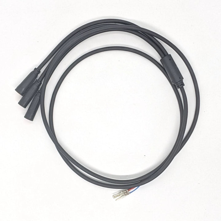 Coiled OEM replacement main connector cable for Bexly Blackhawk M10 and Apollo Phantom V2 electric scooters.