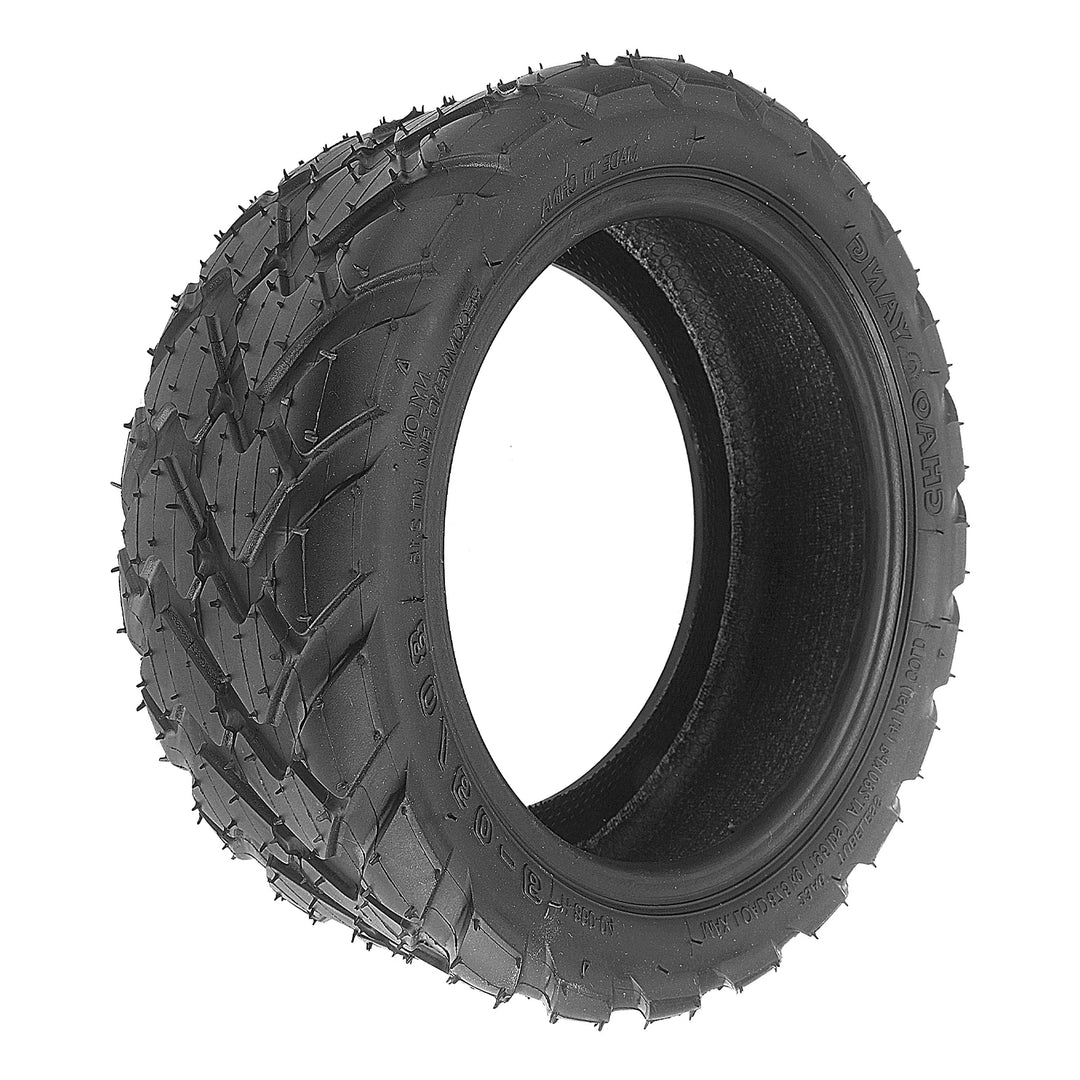 Chaoyang 80/60-6 thickened tubeless electric scooter tyre, reverse hero angle.
