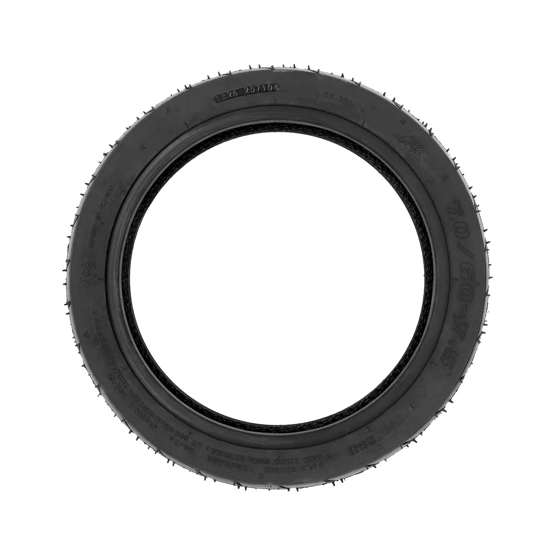 CORDIAL tyre sidewall showing 70/60-7.5 size marking, rotation indicator and tubeless specification