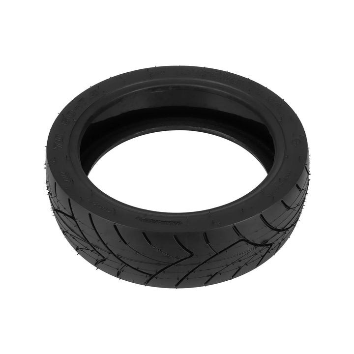 Top view of CORDIAL 70/60-7.5 tubeless self-healing replacement scooter tyre, showing directional tread and self-healing gel layer.