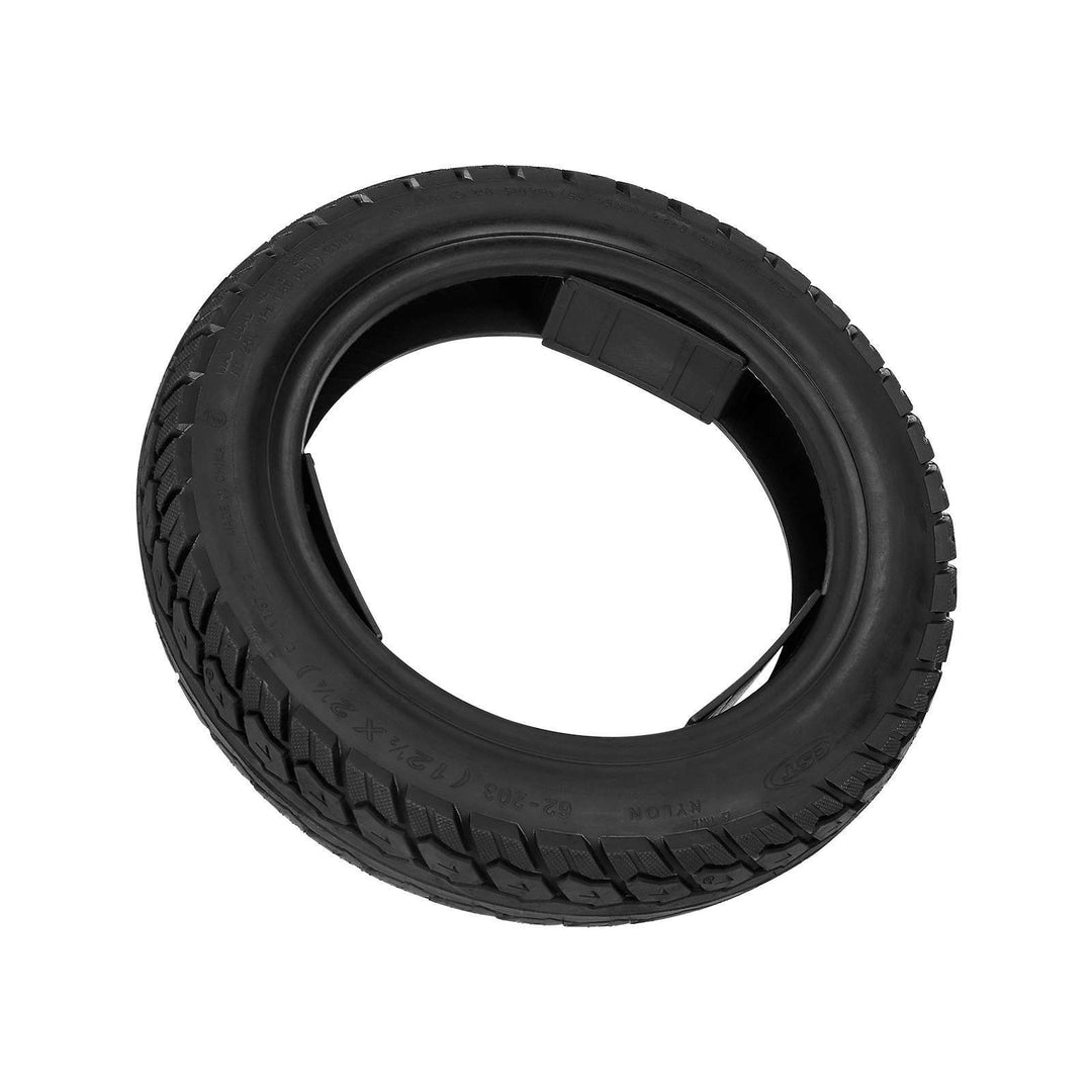 Angled view of CST 12.5x2.25 (62-203) pneumatic electric scooter tyre with durable rubber construction.