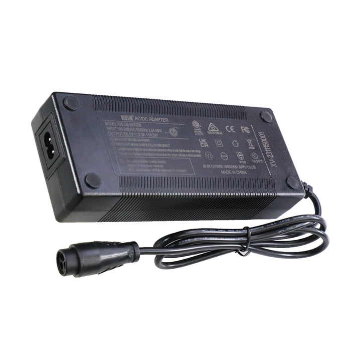 58.1V 2A electric scooter charger label showing specifications and RCM certification Australia EcoMotion