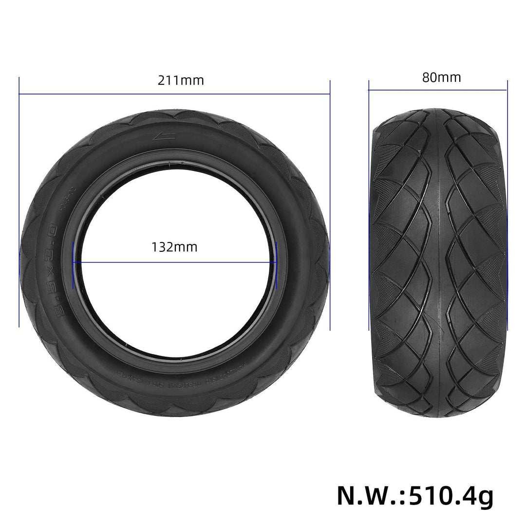 8.5x3.0 electric scooter tyre dimensions showing 134mm inner diameter, 211mm outer diameter and 80mm width Melbourne Australia