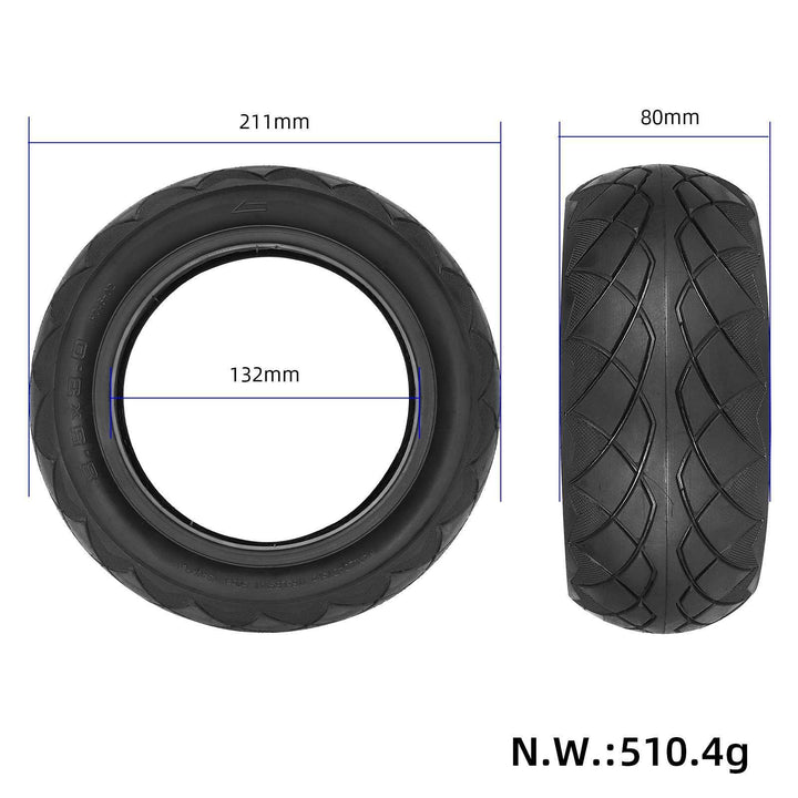 8.5x3.0 electric scooter tyre dimensions showing 134mm inner diameter, 211mm outer diameter and 80mm width Melbourne Australia