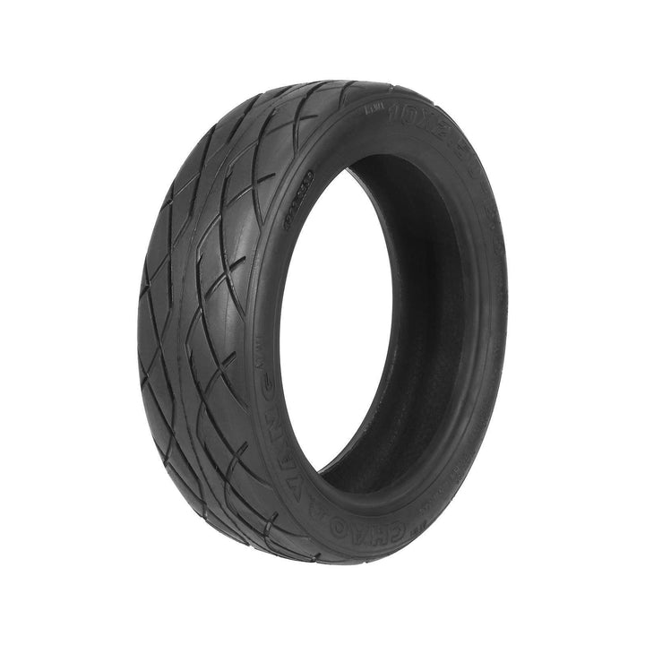 Reverse hero angle view CHAOYANG 10x2.50-6.5 scooter tyre showing tread pattern EcoMotion