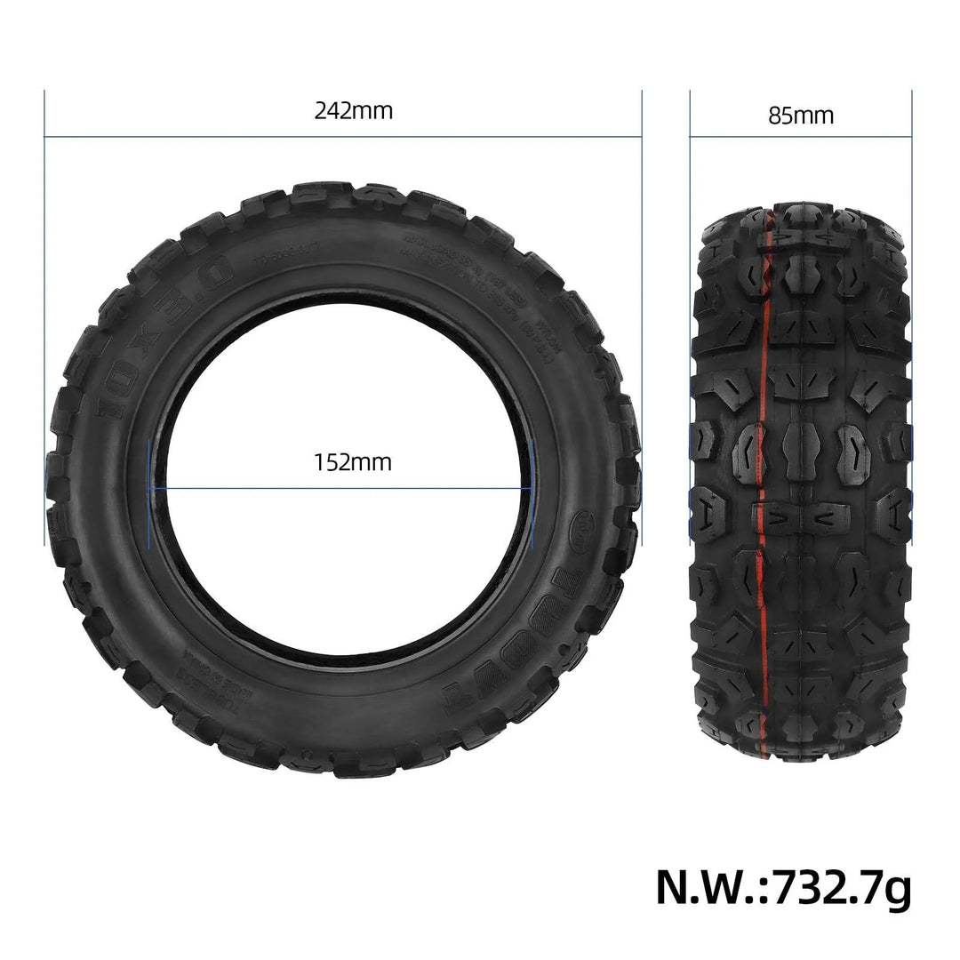 TUOVT 10x3.0 Self-Healing Off-Road Tubeless Tyre – Heavy Duty Electric Scooter Tyre (10x3 Replacement)