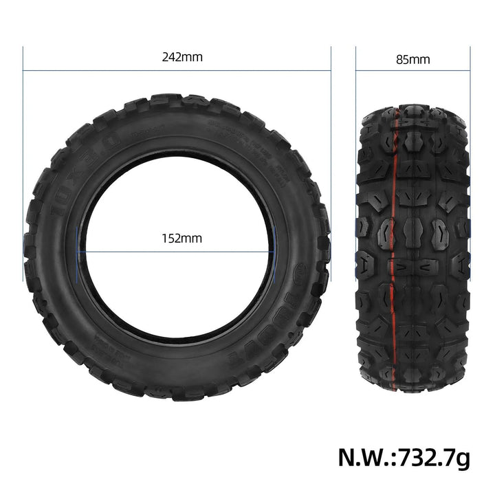 TUOVT 10x3.0 Self-Healing Off-Road Tubeless Tyre – Heavy Duty Electric Scooter Tyre (10x3 Replacement)