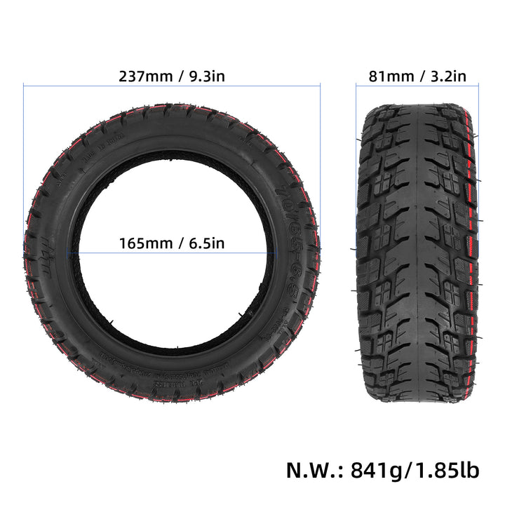 ULIP 70/65-6.5 tyre dimensions width diameter electric scooter tyre specifications EcoMotion Australia