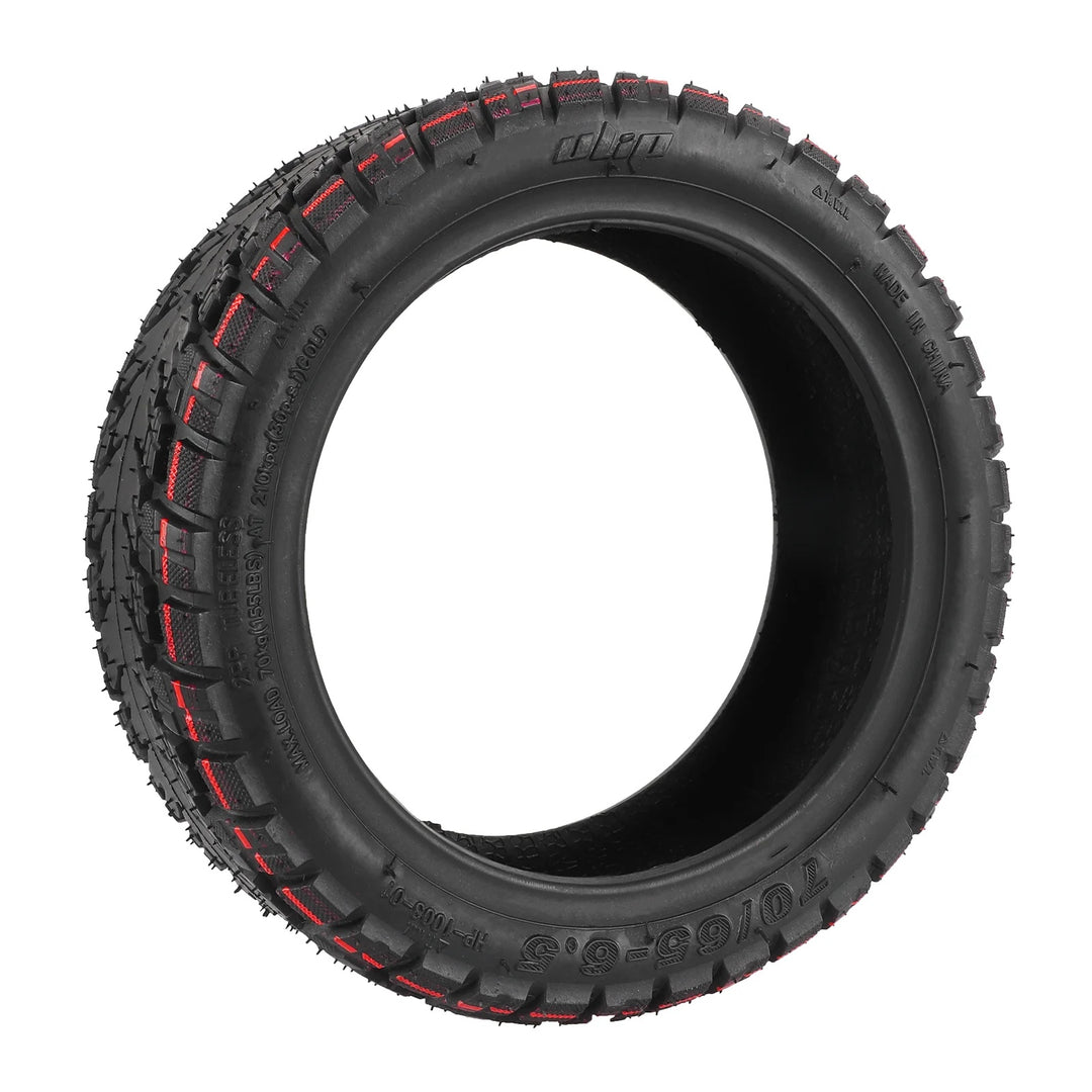 close up tread profile ULIP 70/65-6.5 off road tyre showing deep lugs and grip pattern for the Ninebot Minipro self-balancing e-Scooter