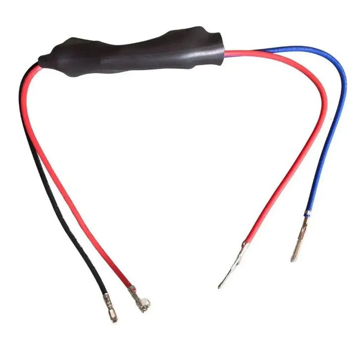 Side view of OEM PCB deck light controller module for EMOVE Cruiser showing input and output wiring.