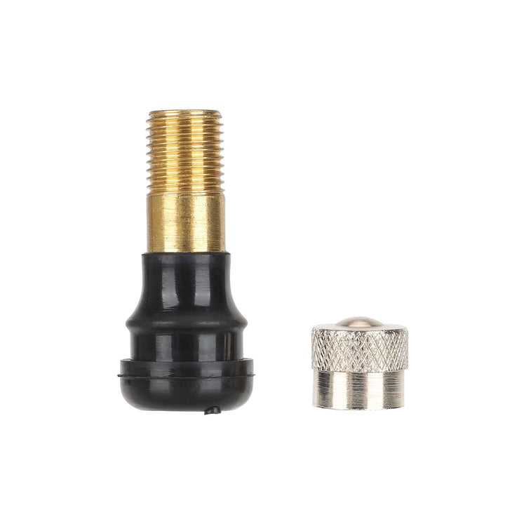 extra-long straight valve beside the metal dust cap.