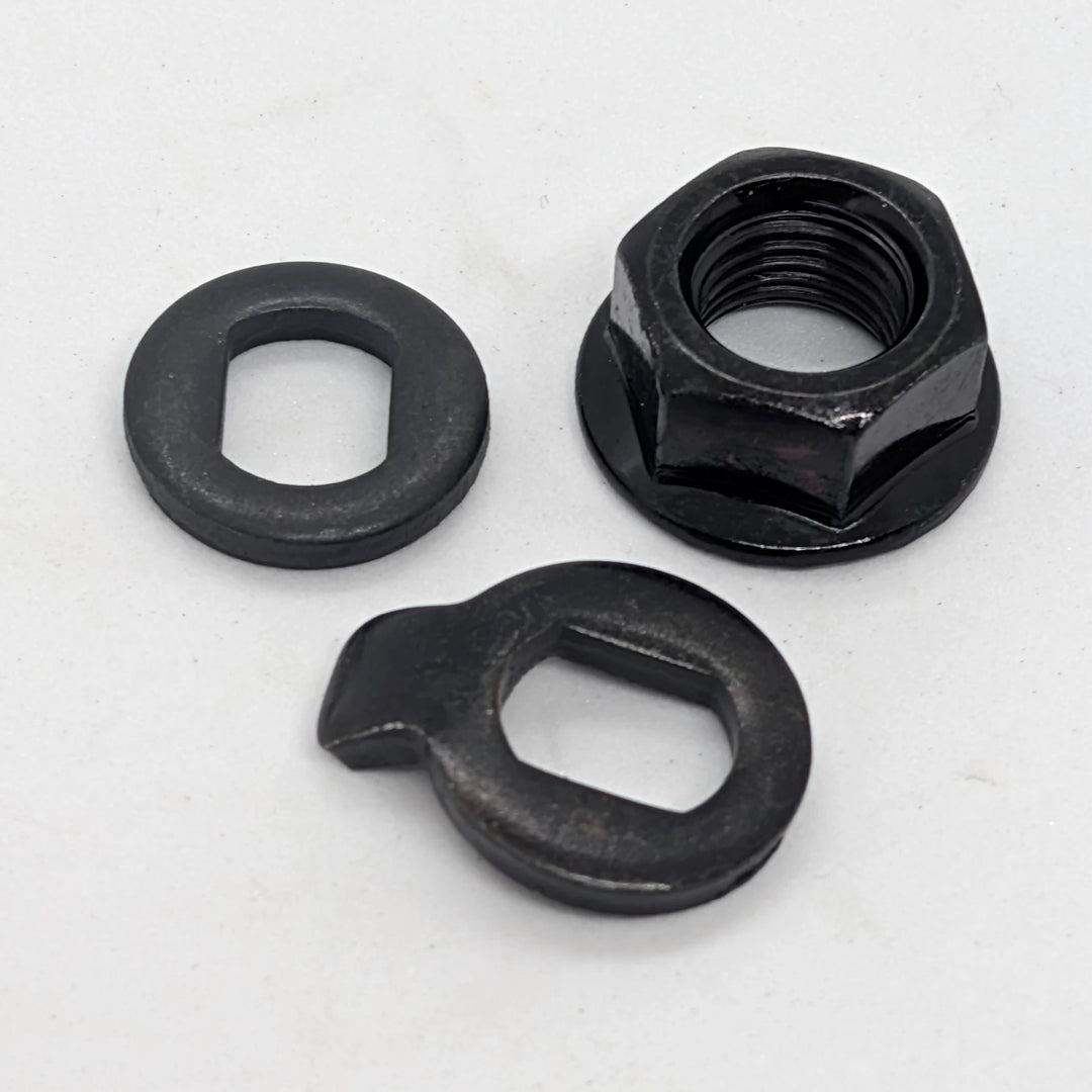 Factory replacement M14 motor hub axle hardware set for Bexly Blackhawk, Apollo Phantom V2 and compatible electric scooters.