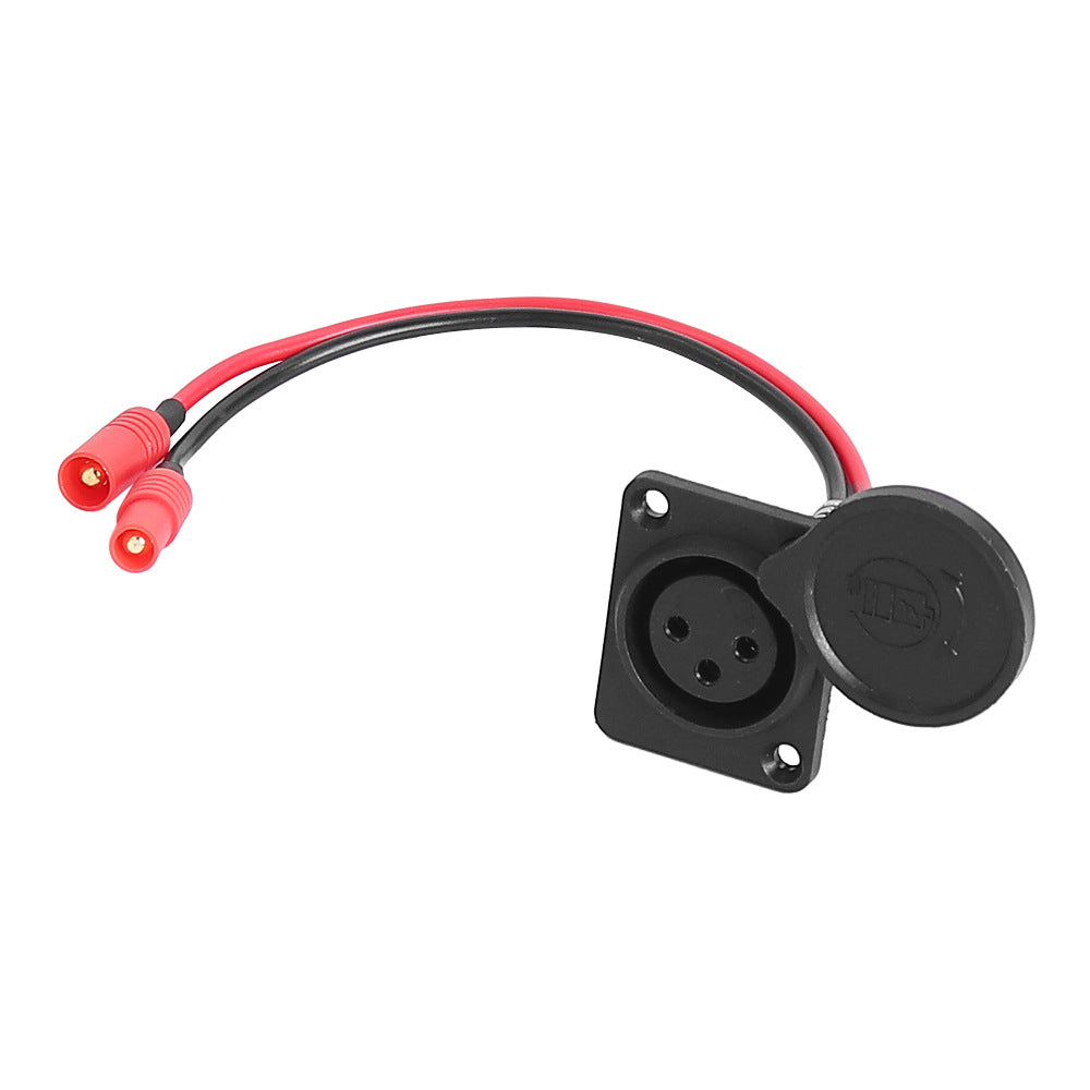 Inokim charging port 3 pin XLR female panel mount with dust cap and dual leads