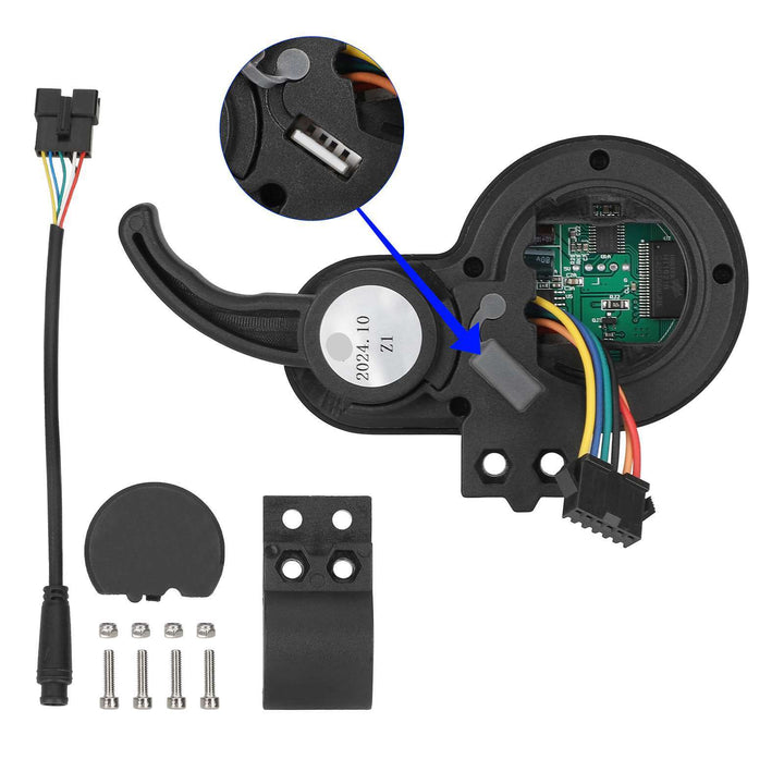 Rear view of JP J&P QS-S4 style trigger throttle showing internal wiring