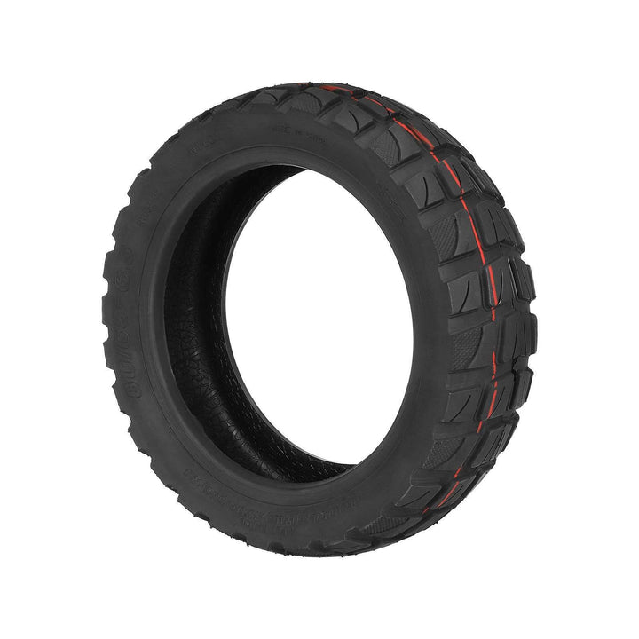 Angled view of KUGOO M4 and M4 Pro replacement tyre showing tread blocks and shoulder pattern