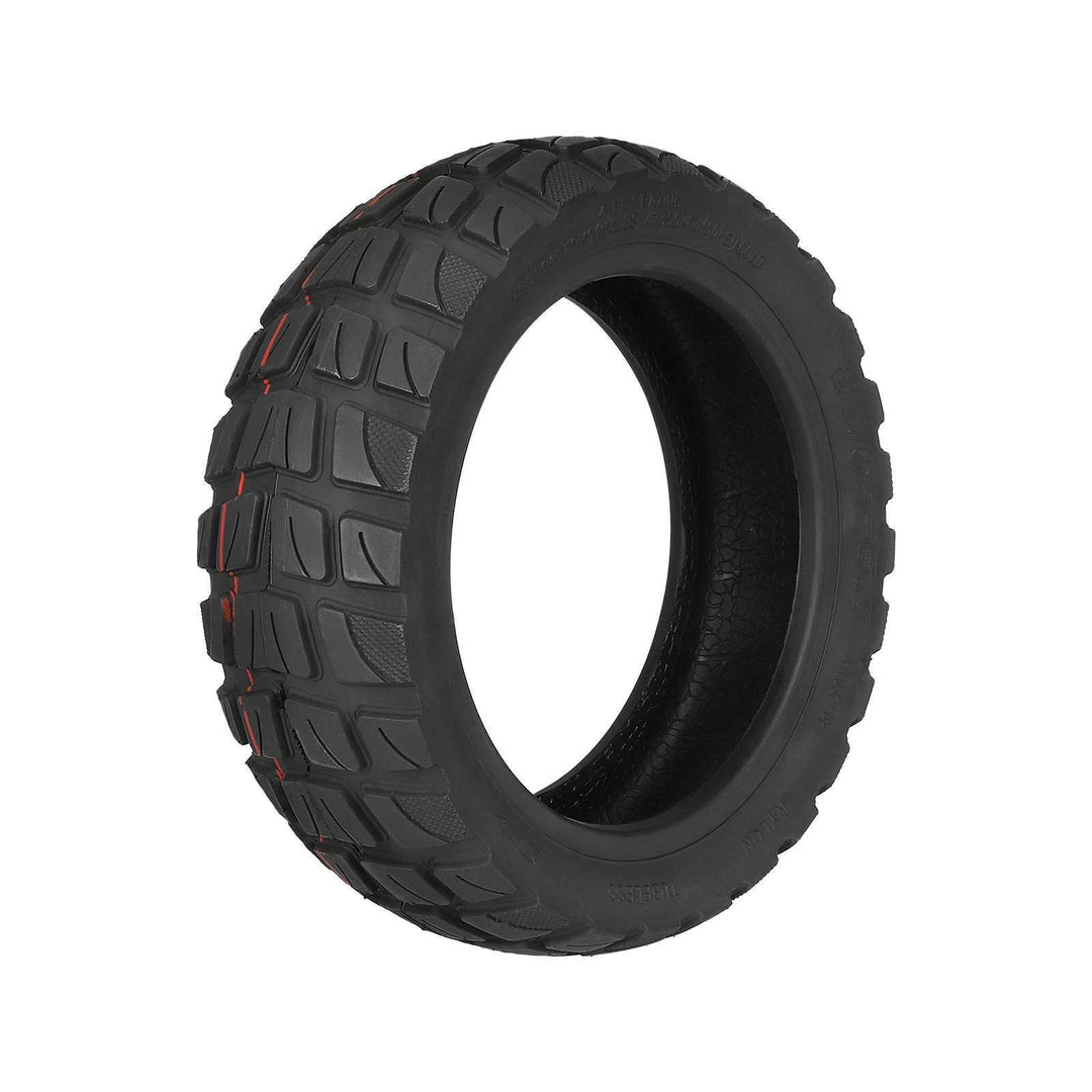 80/65-6.5 off-road tubeless tyre for KUGOO M4 and M4 Pro, showing block tread and sidewall