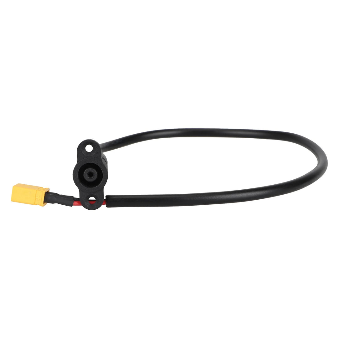 Side view of genuine Kukirin G4 Max charging port with waterproof mounting flange and XT30 connector.