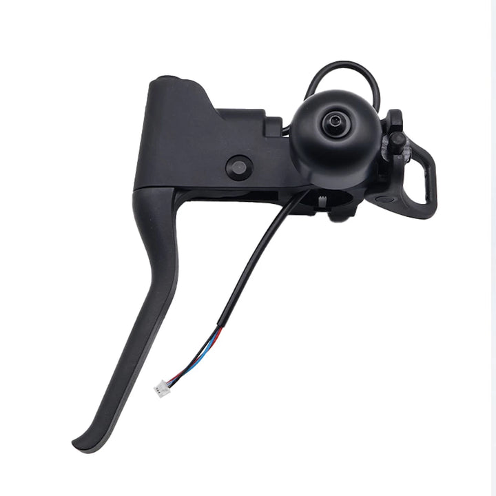 Original OEM brake lever and integrated bell assembly for Segway Ninebot E2, E2 Plus and E2 Pro electric scooters.