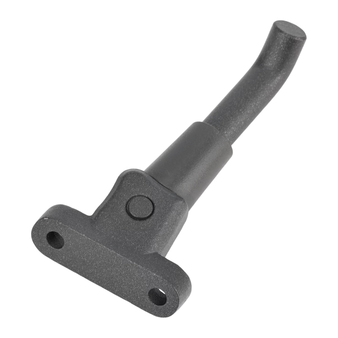 Mounting bracket of genuine Segway Ninebot E2 Pro kickstand showing OEM attachment points.