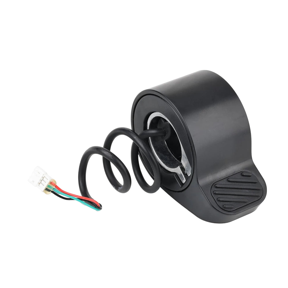 Hero view of the original Segway Ninebot Max G2 throttle assembly replacement part with integrated cable and non-slip thumb pad.
