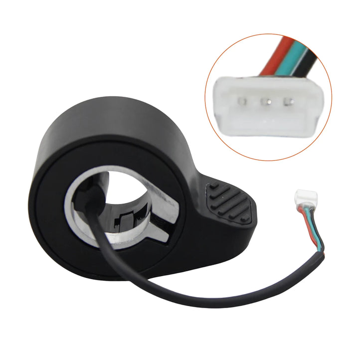 Original Segway Ninebot Max G2 throttle assembly replacement part with inset of 3-pin connector plug close-up