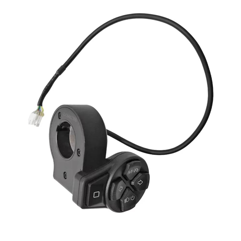 Complete OEM Ninebot combination switch assembly with cable, connector and handlebar clamp