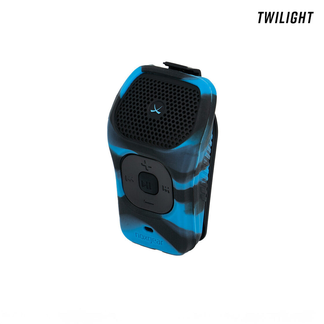 Twilight camouflage silicone wrap skin fitted to the Noxgear 39g Bluetooth speaker.