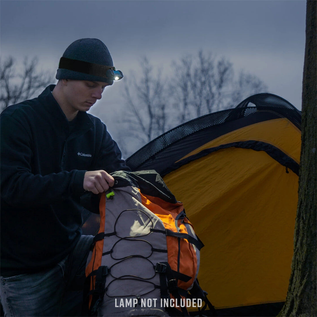 Noxgear Tracer Lamp Head Strap used for hands-free lighting while camping