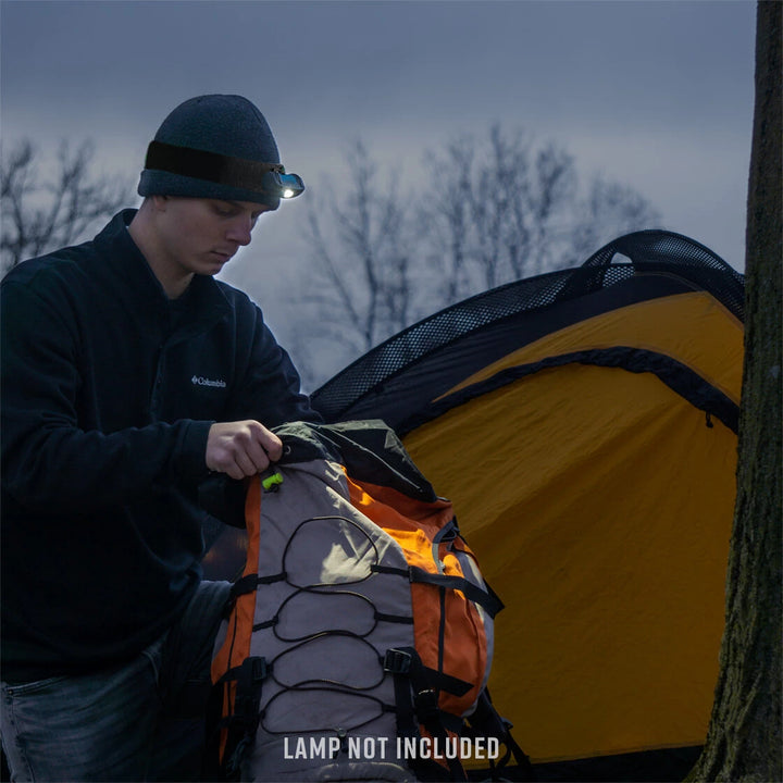 Noxgear Tracer Lamp Head Strap used for hands-free lighting while camping