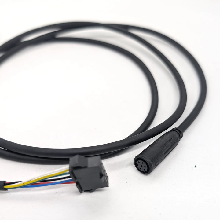 OEM 119cm display cable for Bexly Blackhawk M10 and Apollo Phantom V2 with 6-pin female Julet and JST-SM connector.