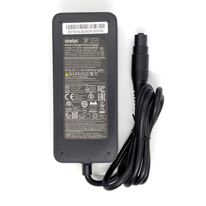 Segway Ninebot ZT3 Pro charger rear specification label