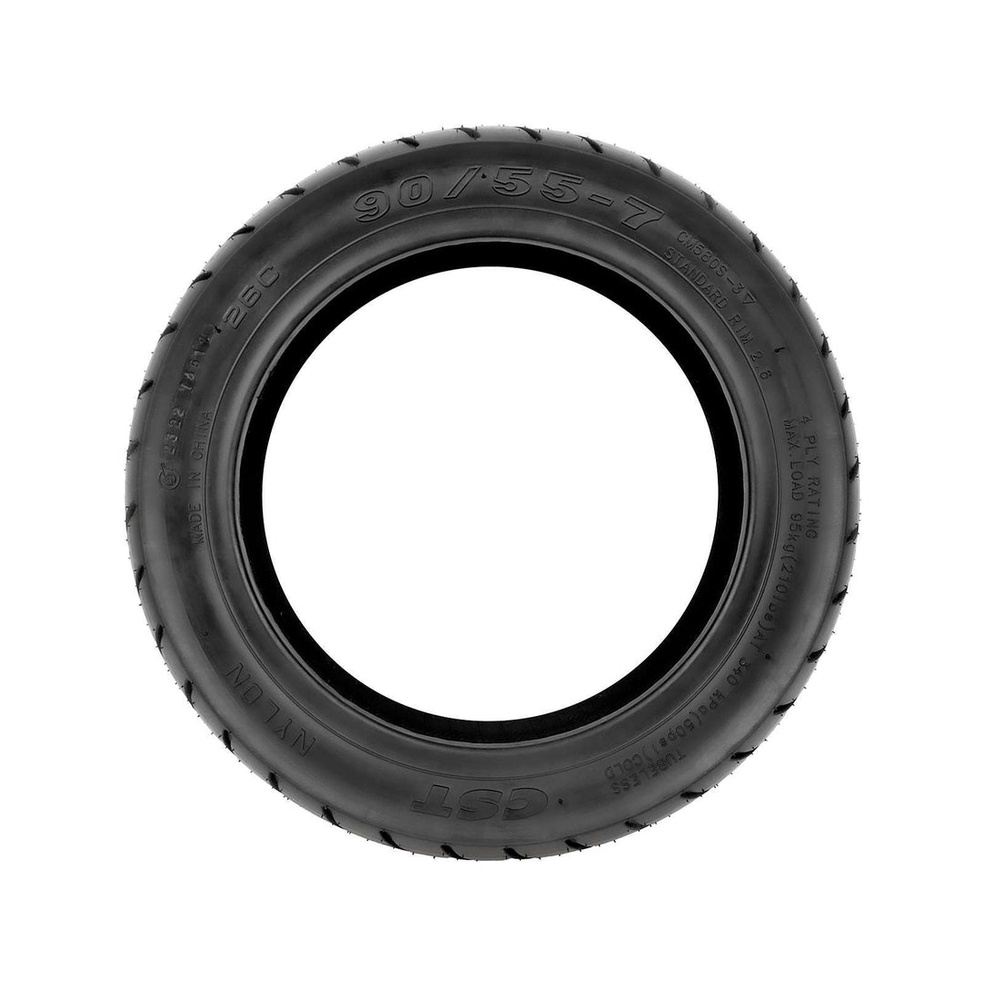 Side profile of original CST 90/55-7 self-healing tubeless tyre with directional tread pattern