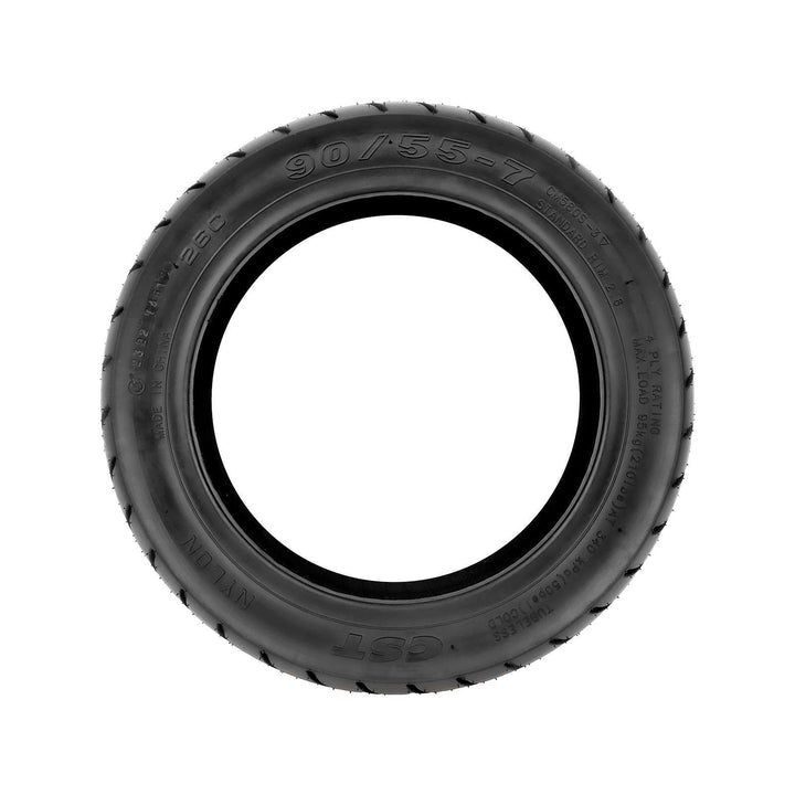 Side profile of original CST 90/55-7 self-healing tubeless tyre with directional tread pattern