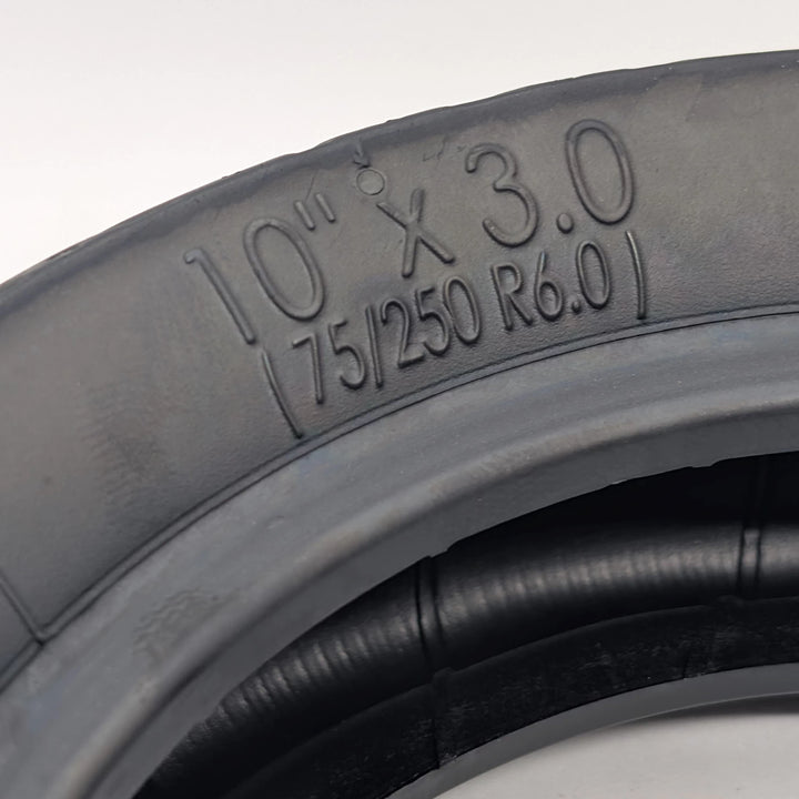 Close-up view of the 10"x3.0 (75/250 R6.0) tyre size.