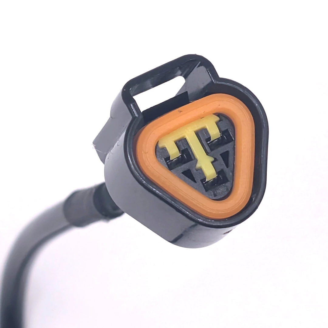 Close-up of Surron Ultra Bee throttle 3-pin connector with orange seal and locking clip