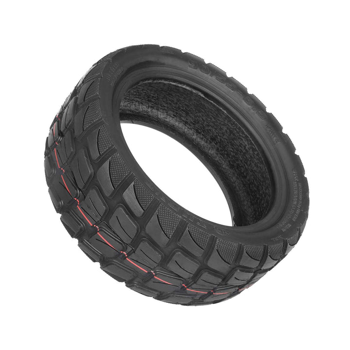 Perspective view of TUOVT 90/55-6.5 anti-slip tubeless electric scooter tyre for high-performance scooters.