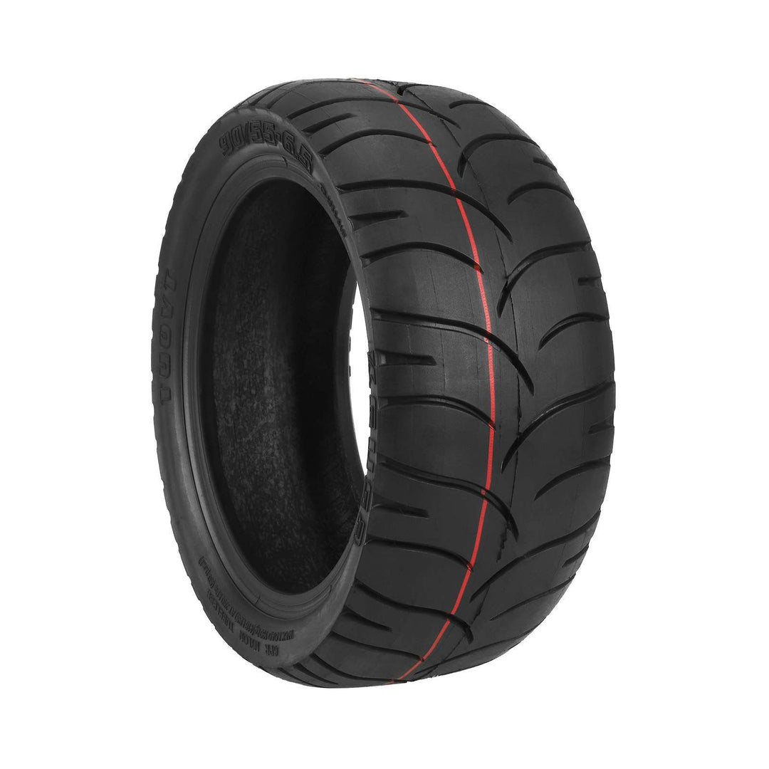 Front angle of TUOVT KGUSA 90/55-6.5 premium tubeless electric scooter tyre.