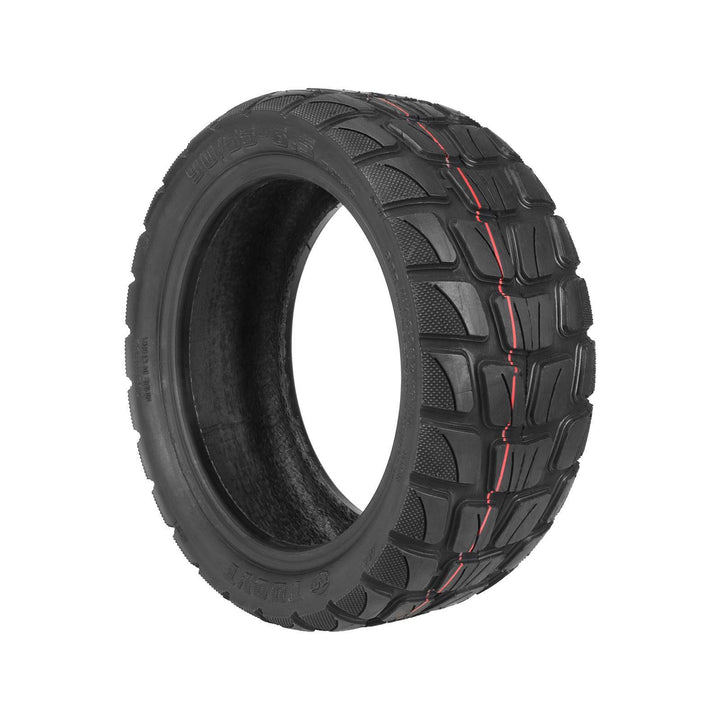 Hero view of TUOVT 90/55-6.5 anti-slip tubeless electric scooter tyre with aggressive off-road tread.