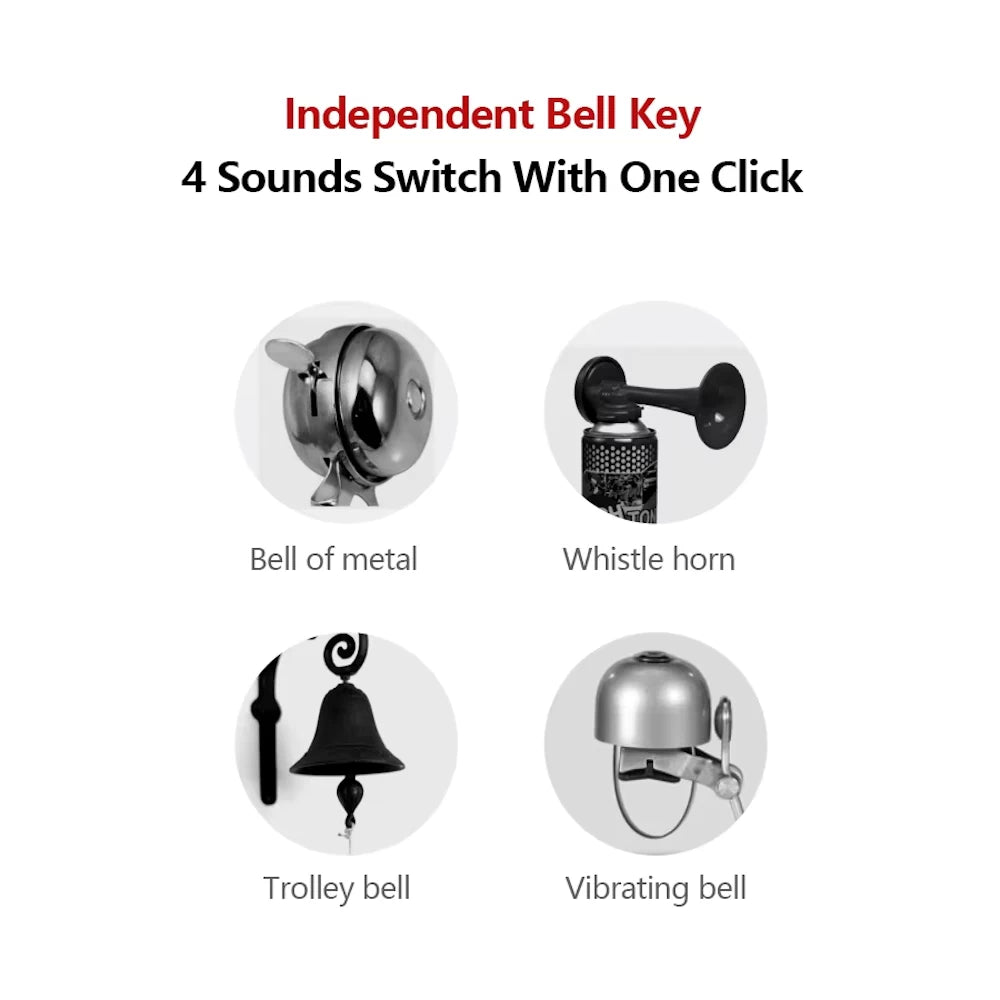 TWOOC T-002S electronic bicycle horn with four selectable warning sounds
