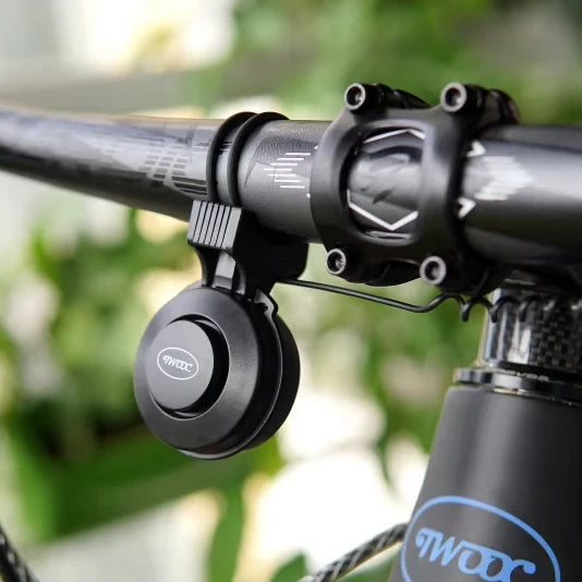 TWOOC T-002S electronic warning horn installed neatly on bicycle handlebars
