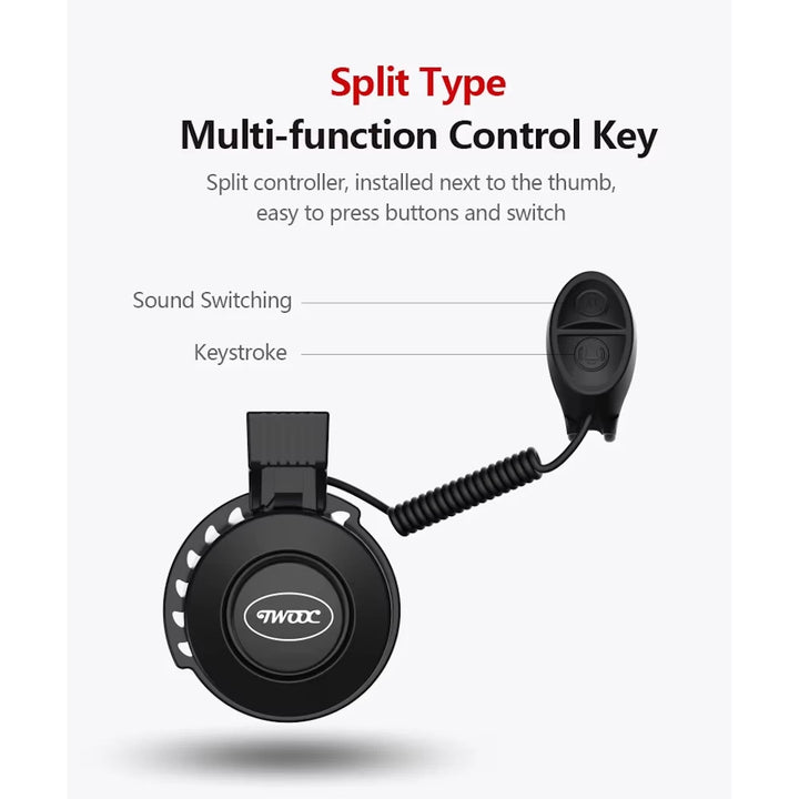 TWOOC T-002S electronic horn featuring remote thumb-operated control switch