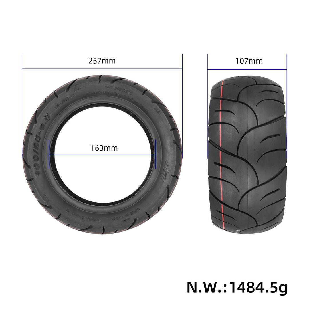 Ulip 100/55-6.5 tyre dimensions 257mm outer diameter 107mm width self healing scooter tyre EcoMotion Melbourne